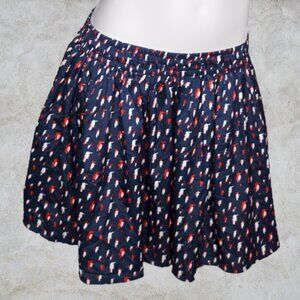 MNG by Mango Hummingbird Pattern Skirt Navy with Red and White Birds